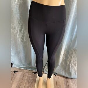 Black WITH Textured Fabric LEGGINGS